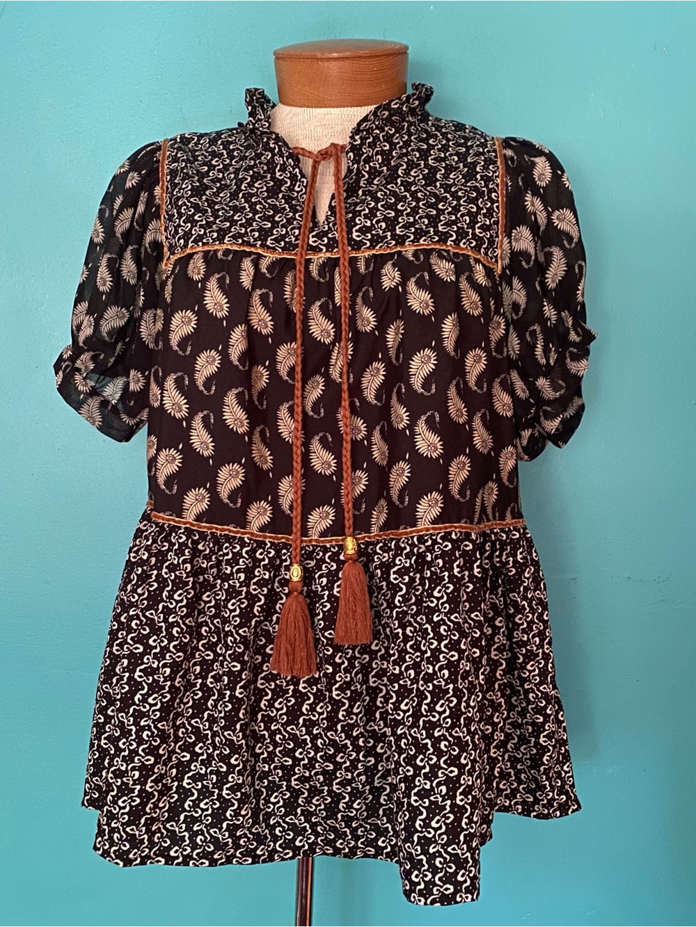 Oliver O. Boho Peasant Tunic Top M
